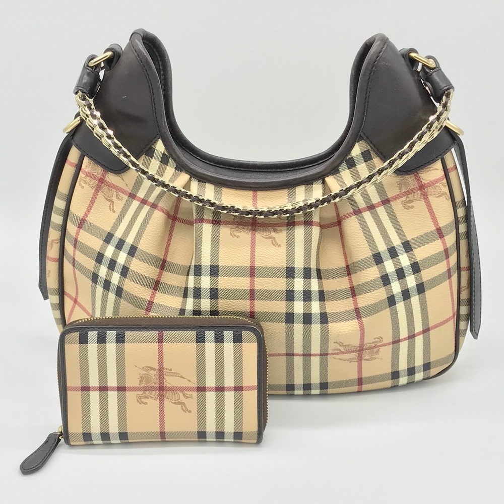 Burberry Haymarket Hobo Bag and Wallet